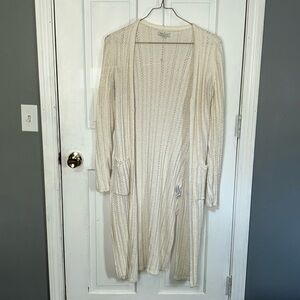 American Eagle Extra Long Knit Cardigan Cream